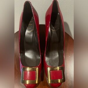 Roger Vivier Red Patent Leather Trompette Pump